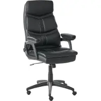 Beliani Chefsessel Schwarz Kunstleder und Mesh Gepolstert Höhenverstellung Drehbar Neigungsfunktion Ergonomische Form Atmungsaktiv Bürostuhl Bürosessel