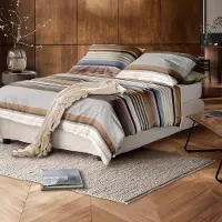 Irisette Mako-Satin Bettwäsche Wave 8678 sky 155x220 cm + 80x80 cm