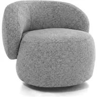 Beautysofa SESSEL Mao, Drehsessel mit runder Form, Silber, Chenille-Stoff