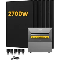 Anker SOLIX Solarbank 3 E2700 Pro Solaranlage, mit 6 x 450W Bifazialen Solarmodulen, by Powerness - 5.4kWh / 5 x Smart Plug / Standardversand