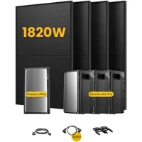EcoFlow Stream Ultra, All-in-One Speicher für Balkonkraftwerke, mit 4 x 455 Bifaziale Solarmodule, by Powerness - Stream Ultra + 3 x Stream AC Pro | 7680Wh / ohne Zubehör / Selbstabholung