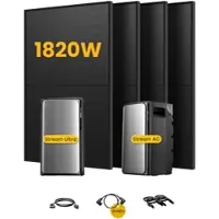 EcoFlow Stream Ultra, All-in-One Speicher für Balkonkraftwerke, mit 4 x 455 Bifaziale Solarmodule, by Powerness - Stream Ultra + Stream AC Pro | 3840Wh / ohne Zubehör / Selbstabholung
