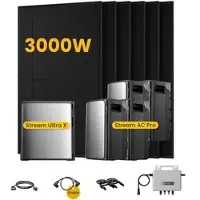 EcoFlow Stream Ultra X, Solaranlage mit Speicher, mit 6 x 500W Bifazialen Solarmodulen, by Powerness - Stream Ultra X + 4 x Stream AC Pro | 11520Wh / ohne Zubehör / Selbstabholung