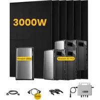 EcoFlow Stream Ultra, Solaranlage mit Speicher, mit 6 x 500W Bifazialen Solarmodulen, by Powerness - Stream Ultra + 4 x Stream AC Pro | 9600Wh / ohne Zubehör / Selbstabholung