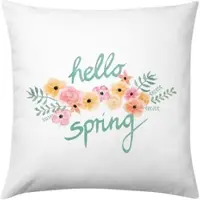 TRAUMSCHLAF Dekokissenhülle Hello Spring 40x40 cm - grün;orange;weiß