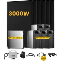 EcoFlow Stream Ultra X, Solaranlage mit Speicher, mit 6 x 500W Bifazialen Solarmodulen, by Powerness - Stream Ultra X + 5 x Stream AC Pro | 13440Wh / 1 x Smart Meter / Standardversand