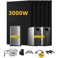 EcoFlow Stream Ultra, Solaranlage mit Speicher, mit 6 x 500W Bifazialen Solarmodulen, by Powerness - Stream Ultra + 2 x Stream AC Pro | 5760Wh / 1 x Smart Meter / Standardversand