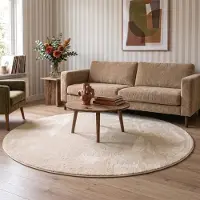 NATURL. Waschbarer Teppich Rund - Vivid Beige Ø 80 cm