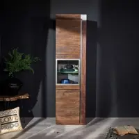 MASSIVMOEBEL24.DE Vitrine Mango 55x45x204 braun lackiert Amsterdam #20