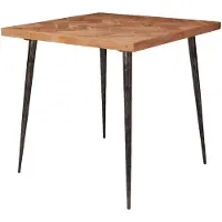 Wohnling Esszimmertisch 80x76x80 cm Massivholz Akazie / Metall Industrial Esstisch Massiv Klein Küchentisch Holztisch Esszimmer Kleiner Speisetisch