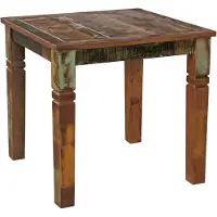 Wohnling Esszimmertisch KALKUTTA 80 x 80 x 76 cm Mango Shabby Chic Massiv-Holz Landhaus Esstisch Bootsholz Tisch für Esszimmer rechteckig Küchentisch