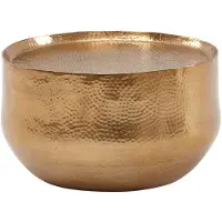 Wohnling Couchtisch Aluminium Gold 60x60x35 cm Wohnzimmertisch Hammerschlag Designer Sofatisch Rund Alu Orientalisch Runder Kaffeetisch Metall Klein