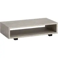 Wohnling Couchtisch 100x50x25 cm Sandfarben Sofatisch in Stein-Optik Modern Wohnzimmertisch Rechteckig mit Stauraum Loungetisch Beige Schlicht