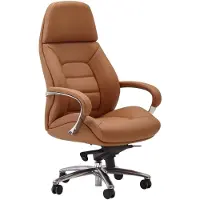 Amstyle Bürostuhl Echtleder Caramel Chefsessel höhenverstellbar ergonomisch 120kg