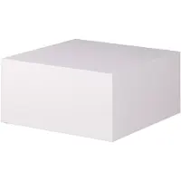 Wohnling Couchtisch MONOBLOC 60 x 60 x 30 cm Hochglanz MDF Weiß lackiert Design Wohnzimmertisch Cube quadratisch Lounge Beistelltisch Würfel Form
