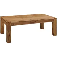 Wohnling Couchtisch MUMBAI Massiv-Holz Akazie 110 cm breit Wohnzimmer-Tisch Design Natur-Produkt Landhaus-Stil Beistelltisch