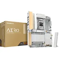 Gigabyte X870E AERO X3D WOOD Mainboard - Unterstützt AMD Ryzen 9000 CPUs, digitales 16+2+2-Phasen-VRM, bis zu 9000Hz DDR5 (O.C.), 2xPCIe 5.0 + 2xPCIe 4.0, Wi-Fi 7, 5GbE LAN, USB 4