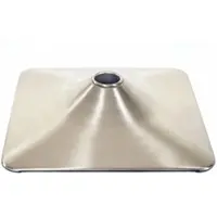 Mendler Fußplatte Fuß Fußteller für Barstuhl Barhocker Drehstuhl Loungesessel, rechteckig Metall gebürstet Ø 37,5cm