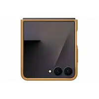 Samsung Original Galaxy Z Flip 7 Hülle - Kunstleder - Backcover/Hard Case - Hellbraun