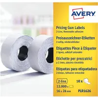 Avery PLR1626, White, Price tag, 26 mm, 16 mm, 12000 pc(s)