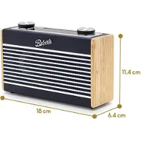 Roberts Radio Rambler Uno, Tragbar, Digital, DAB, DAB+, FM, 3,5 mm, Bambus, Navy, Aluminium, Bambus