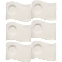 Villeroy & Boch Untertasse "Café au Lait Unterteller NewWave Caffè 22 x 17 cm 6er Set weiß"