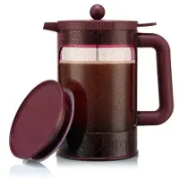 Bodum Kaffeemaschine – – Bohnenset für Heiß- und Kaltbrühkaffee – 1,5 l – 12 Tassen – mit Deckel – Rot