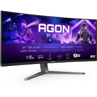 AOC AGON PRO AG346UCDAM, 86,4 cm (34"), 3440 x 1440 Pixel, Wide Quad HD, QD-OLED, 0,03 ms, Schwarz, Grau