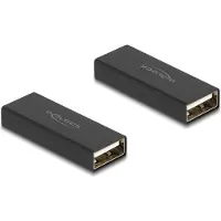 DeLOCK Adapter Gender Changer USB 2.0 Typ-A Buchse zu Buchse Metall, USB Type-A, USB Type-A, Schwarz