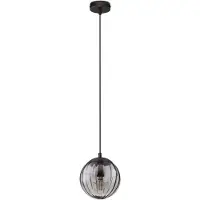 Nova Luce Pendelleuchte Abbacus E27 Schwarz Glas Metall Ø17cm 9236316