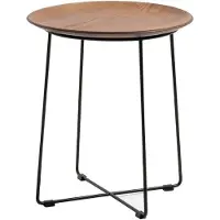 Kartell Al Wood Tisch, Esche dunkel/schwarz, 46 cm, Metall - , Al Wood, Schwarz, für Wohnzimmer, Metall, Design