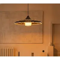 Nova Luce Pendelleuchte Capa E27 Natur Schwarz Rattan Ø60cm 9586520