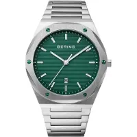 Bering Herrenuhr 19742-708 in klassischem grünen Mode-Design.