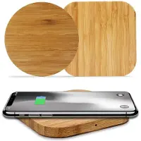Naukita Für QI Ladegerät Wireless Charger für Nothing Phone 2 / 1 Bambus Ladestation 15W
