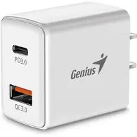 Genius PD-20AC weiss / Ladeadapter / 20W / 1x USB-C / 1x USB-A / USB-C PD 3.0 / USB-A QC 3.0