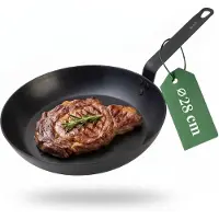 Pasoli Bratpfanne Ø28cm - Kohlenstoffstahl Bratpfanne für alle Herdarten