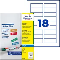 Avery Zweckform Avery Magnetschilder J8871-5, zum Beschriften, wiederverwendbar, Metall, matt weiß, 78 x 28 mm, 90 Stk.