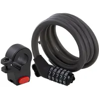 SEGWAY -Ninebot 5-stelliges Kabel-Zahlenschloss für E-Scooter &amp; Fahrrad, 1,2 m geflochtenes Stahlkabel, Schwarz