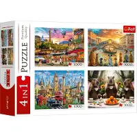 Trefl Puzzle Gemalte Stä dte und Wasserschweine 4x1000 dlks