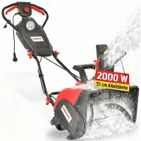 HECHT Schneefräse Elektro 9201 E | 51 cm Arbeitsbreite | 2000W | Mit Licht | 33 cm Arbeitshöhe | 9 m Auswurfweite | Elektrisch