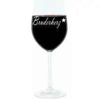 Glaskoch B. Koch jr. GmbH + Co. KG Leonardo Weinglas 400 ml, Bruderherz, Geschenk Stimmungsglas mit Gravur, Bruder Herz, Moodglas, Glas, 22 cm