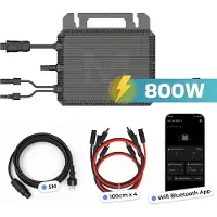 SUNNIVA MARSTEK Mikro-Wechselrichter 800 W MST-MI0800 für Balkonkraftwerk 2 MPPT mit WIFI inkl. 5m Anschlusskabel & 4x 1m Solar-Verlängerungen Micro Inverter
