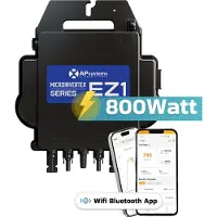 SUNNIVA AP Systems Mikro-Wechselrichter 800 W EZ1-M-EU für Balkonkraftwerk, IP67 wetterfest, Plug-&-Play Installation, 2 MPPT, Bluetooth & WIFI, Micro Inverter