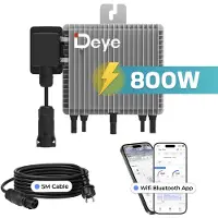 SUNNIVA DEYE Mikro-Wechselrichter 800 W SUN-M80G4-EU-Q0 inkl. 5m Kabel für Balkonkraftwerk, wetterfest, Plug&Play Installation, 2 MPPT, WIFI, Micro Inverter