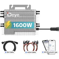 SUNNIVA DEYE Mikro-Wechselrichter 1600 W SUN-M160G4-EU-Q0 inkl. 5m und 4x1m Kabel für Balkonkraftwerk, wetterfest, Installation, 4 MPPT, WIFI, Micro Inverter