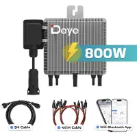SUNNIVA DEYE Mikro-Wechselrichter 800 W SUN-M80G4-EU-Q0 inkl. 5m und 4x1m Kabel für Balkonkraftwerk, wetterfest, Installation, 2 MPPT, WIFI, Micro Inverter