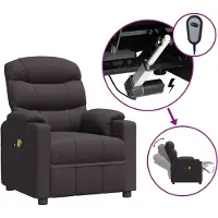 vidaXL Massagesessel Elektrisch Dunkelbraun Stoff