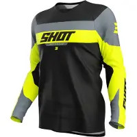 Shot Draw League Kinder Motocross Jersey, schwarz/grau/gelb, 10/11