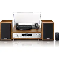 Lenco MC-160WD Bluetooth Plattenspieler mit Lautsprechern Holz