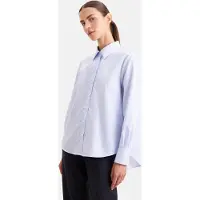 Seidensticker Hemdbluse , Damen, Gr. XXL (44), blau (hellblau), 100% Baumwolle, gestreift, regular fit, ohne Ausschnitt, Blusen Hemdbluse, 1/1 Kragen Gestreift